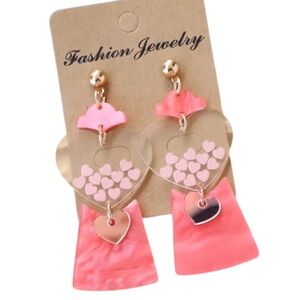 Pink Bubblegum Machine Heart Earrings